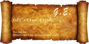 Gürtler Ernő névjegykártya